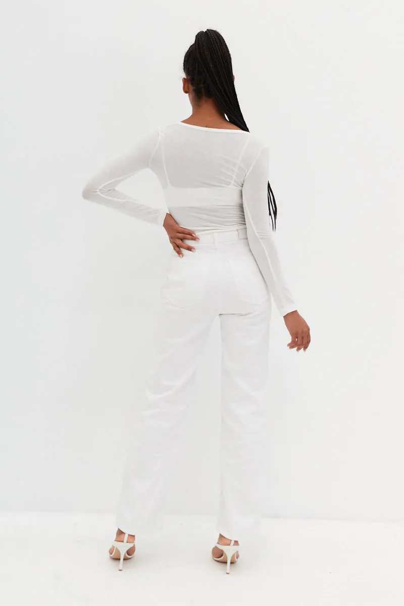 Semi Sheer Top - White