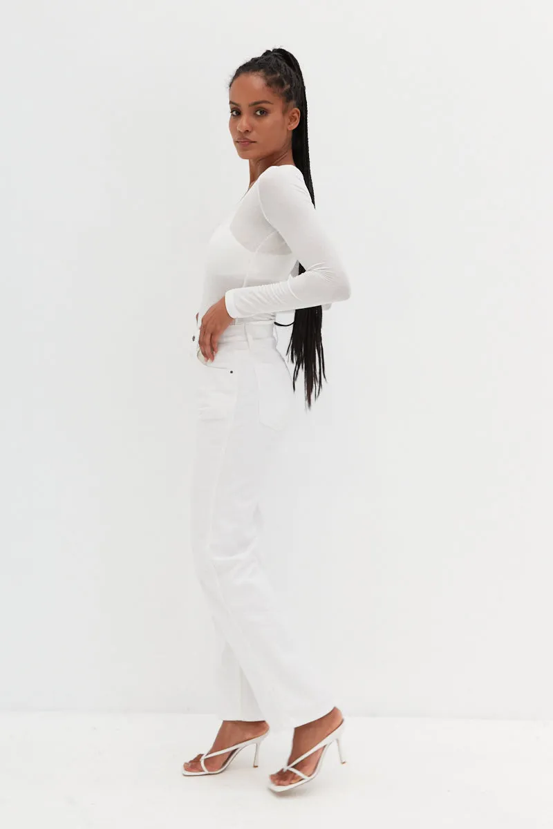 Semi Sheer Top - White
