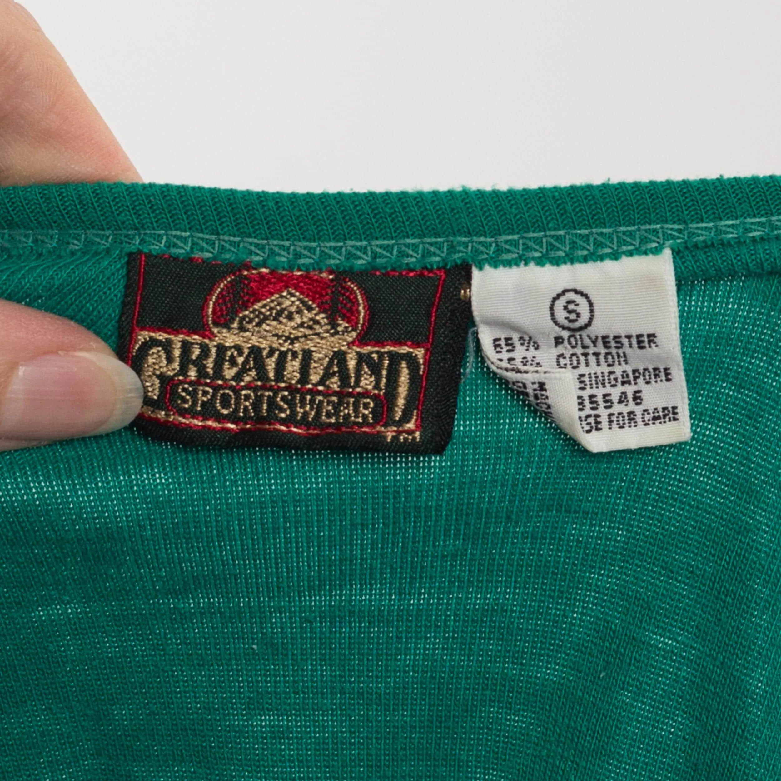 Small 80s Jade Green Henley Shirt