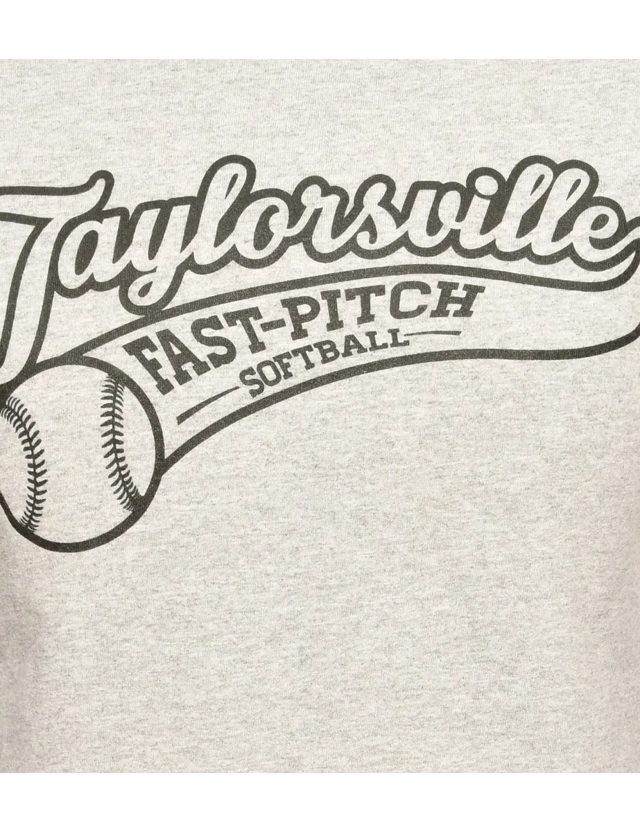 Softball Grey Sports T-shirt - M