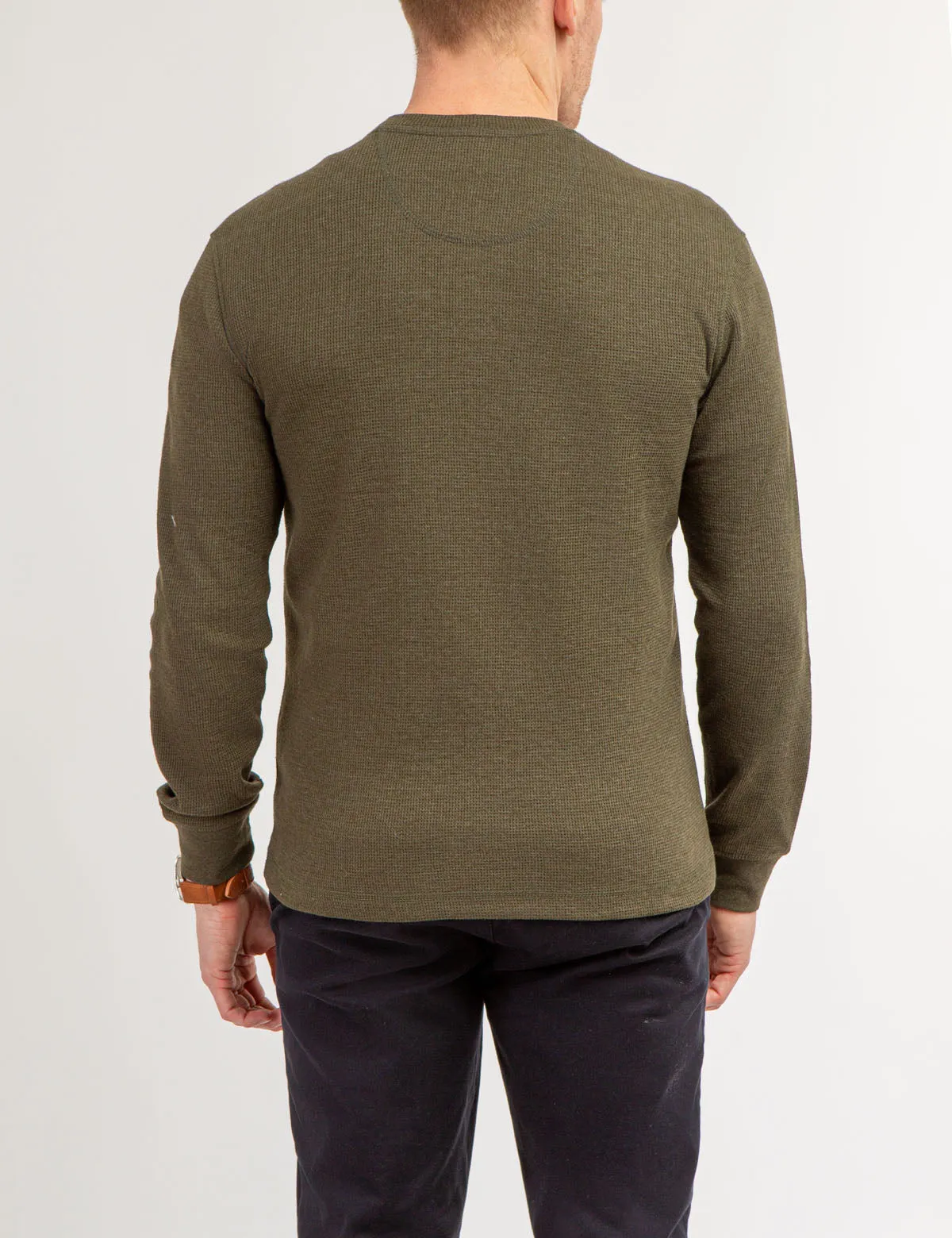 SOLID LONG SLEEVE THERMAL HENLEY