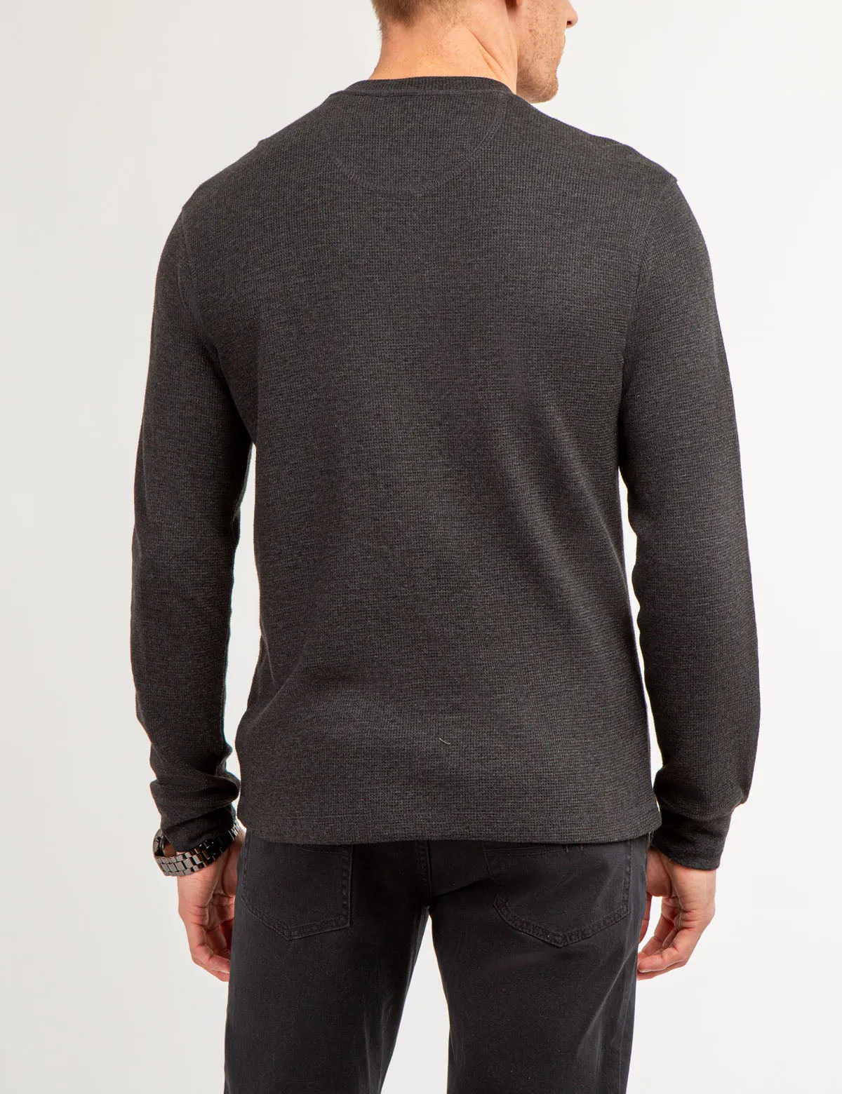 SOLID LONG SLEEVE THERMAL HENLEY