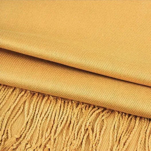 Solid Pashmina Shawl Scarf - Gold