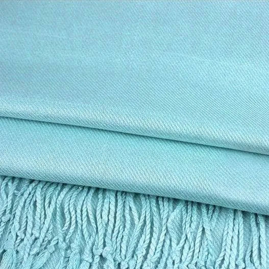 Solid Pashmina Shawl Scarf - Sky Blue