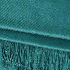 Solid Pashmina Shawl Scarf - Teal Peacock