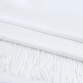 Solid Pashmina Shawl Scarf - White