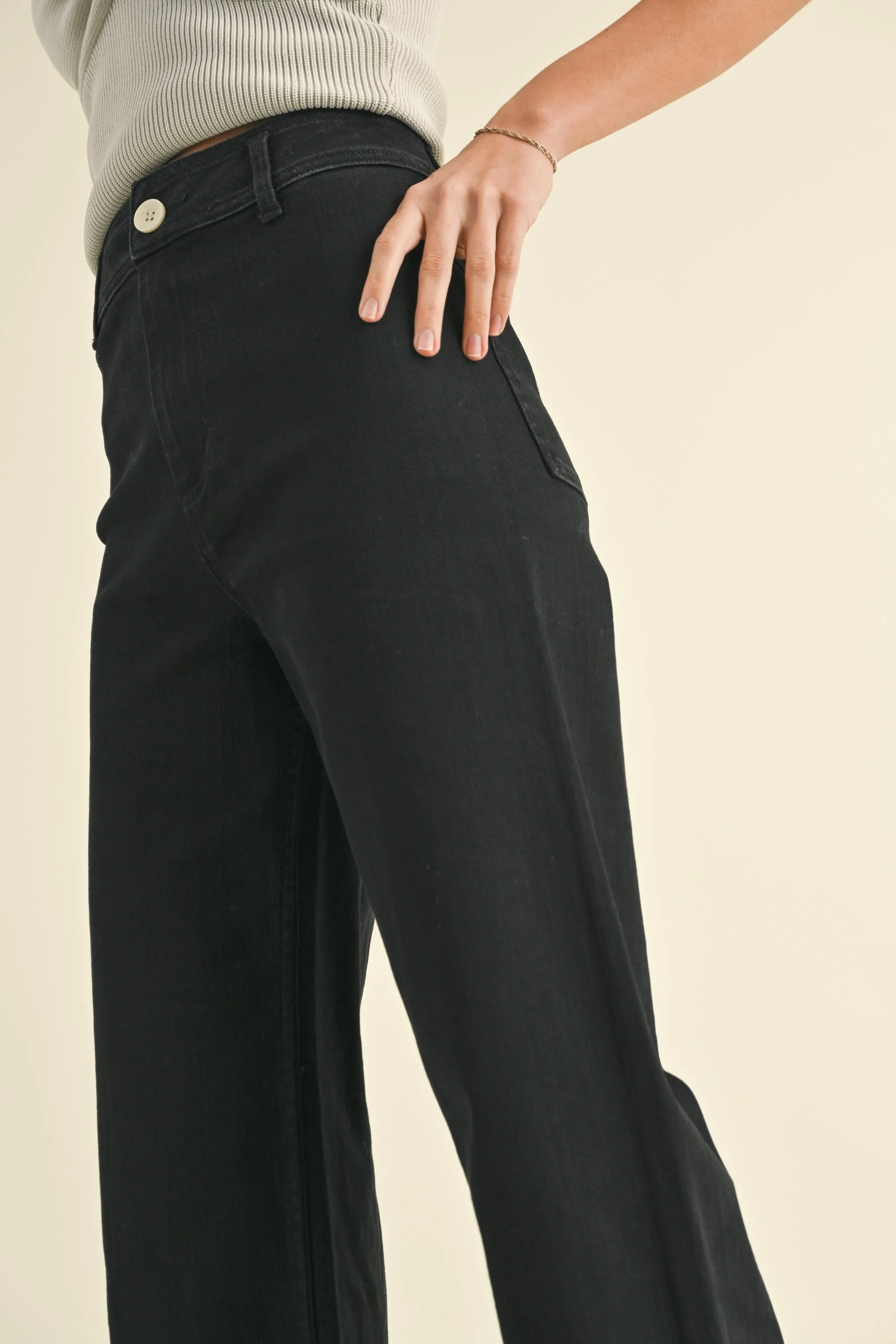 Straight Leg Denim Pants