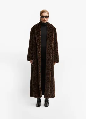 Tall Leopard Maxi Faux Fur Coat