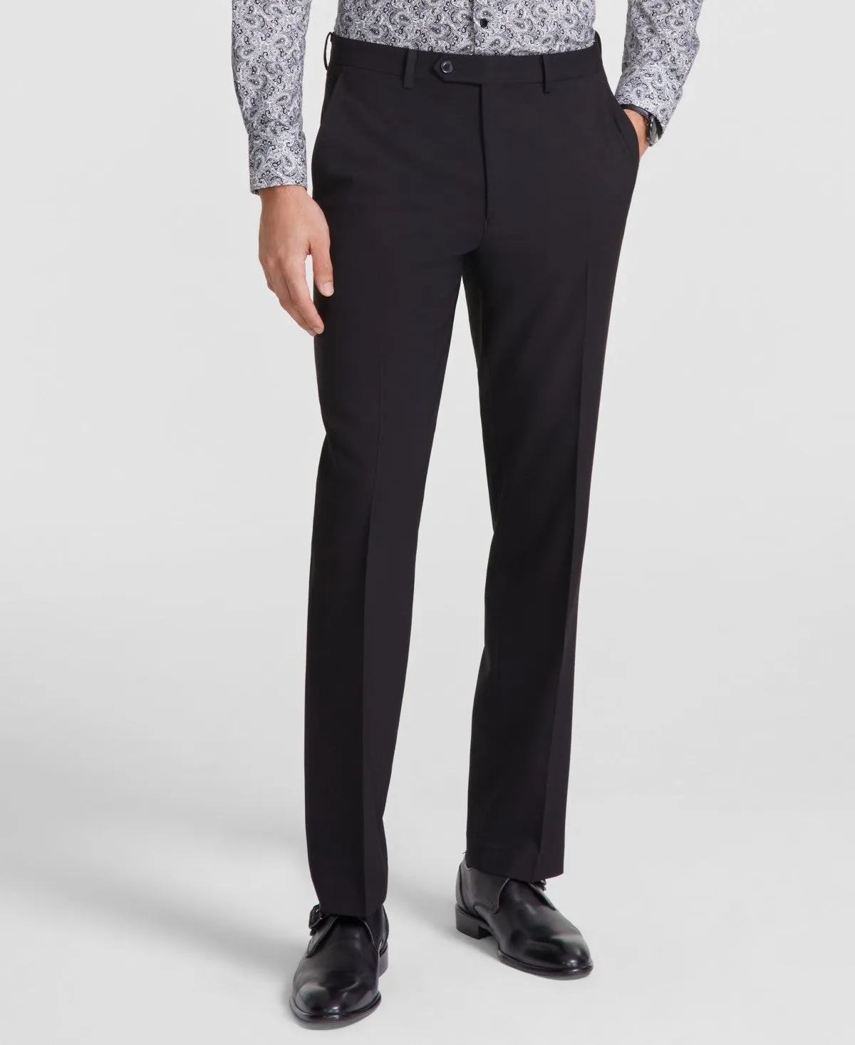 Tallia Mens Slim fit Dress Pants 38 / 30 Black Solid