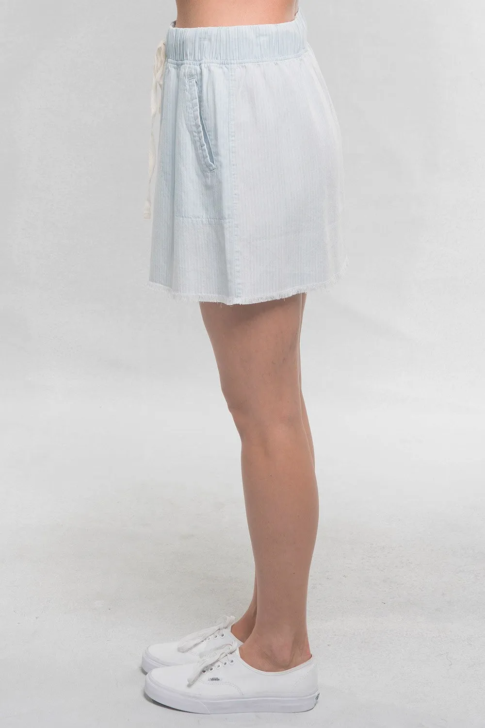 Tencel Drawstring Mini Skirt