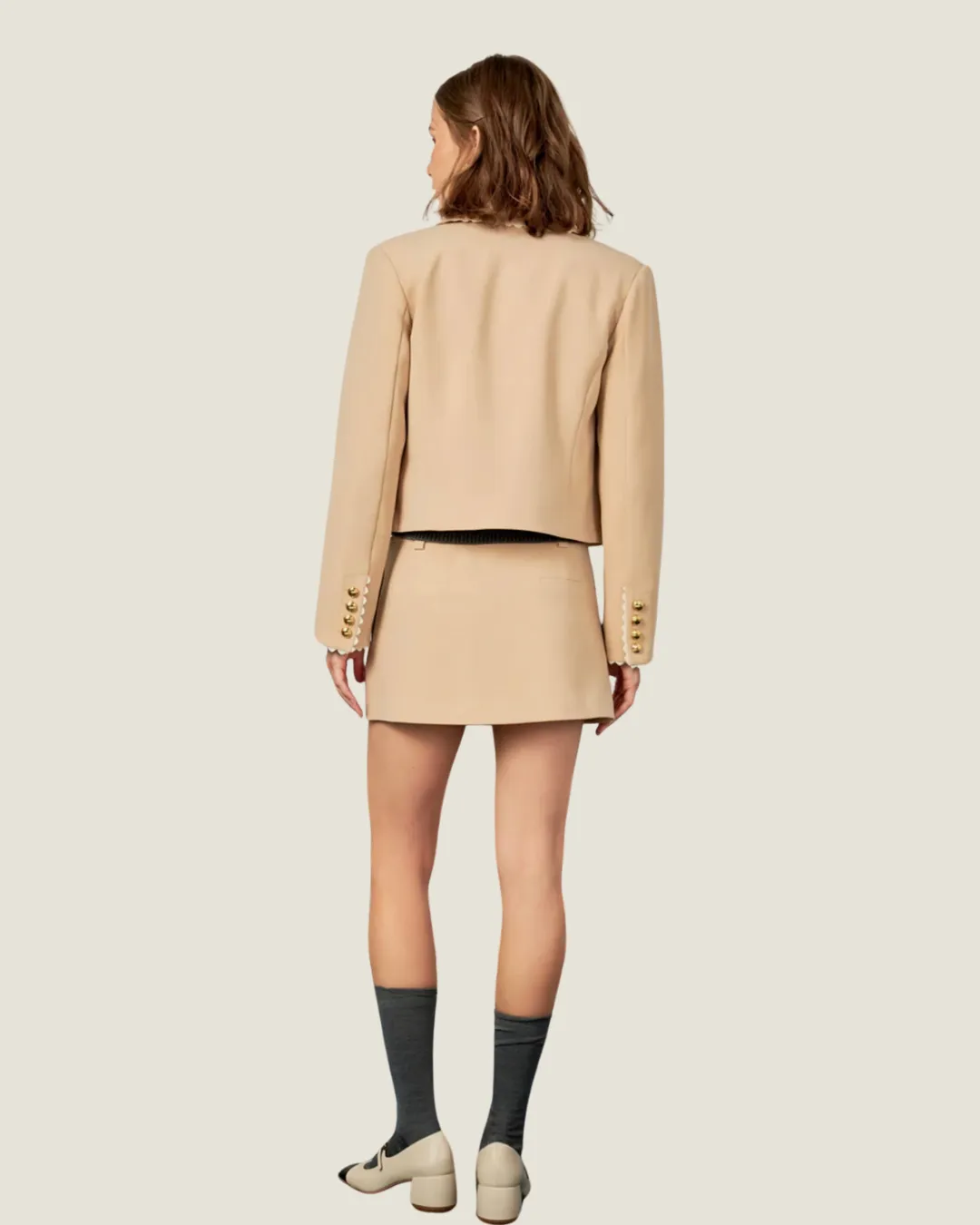 The Brit: Taupe Mini Skort
