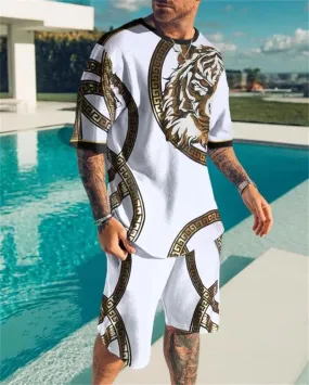 Tiger Printed Summer Sports Set
