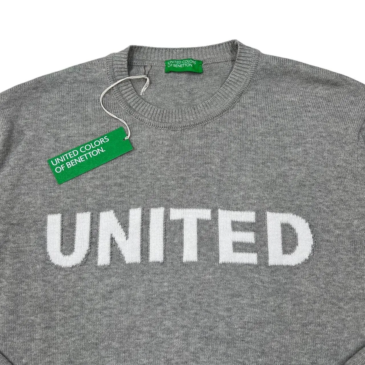 UNITED COLORS OF BENETTON Big Spellout Knit Crewneck Sweater Jumper