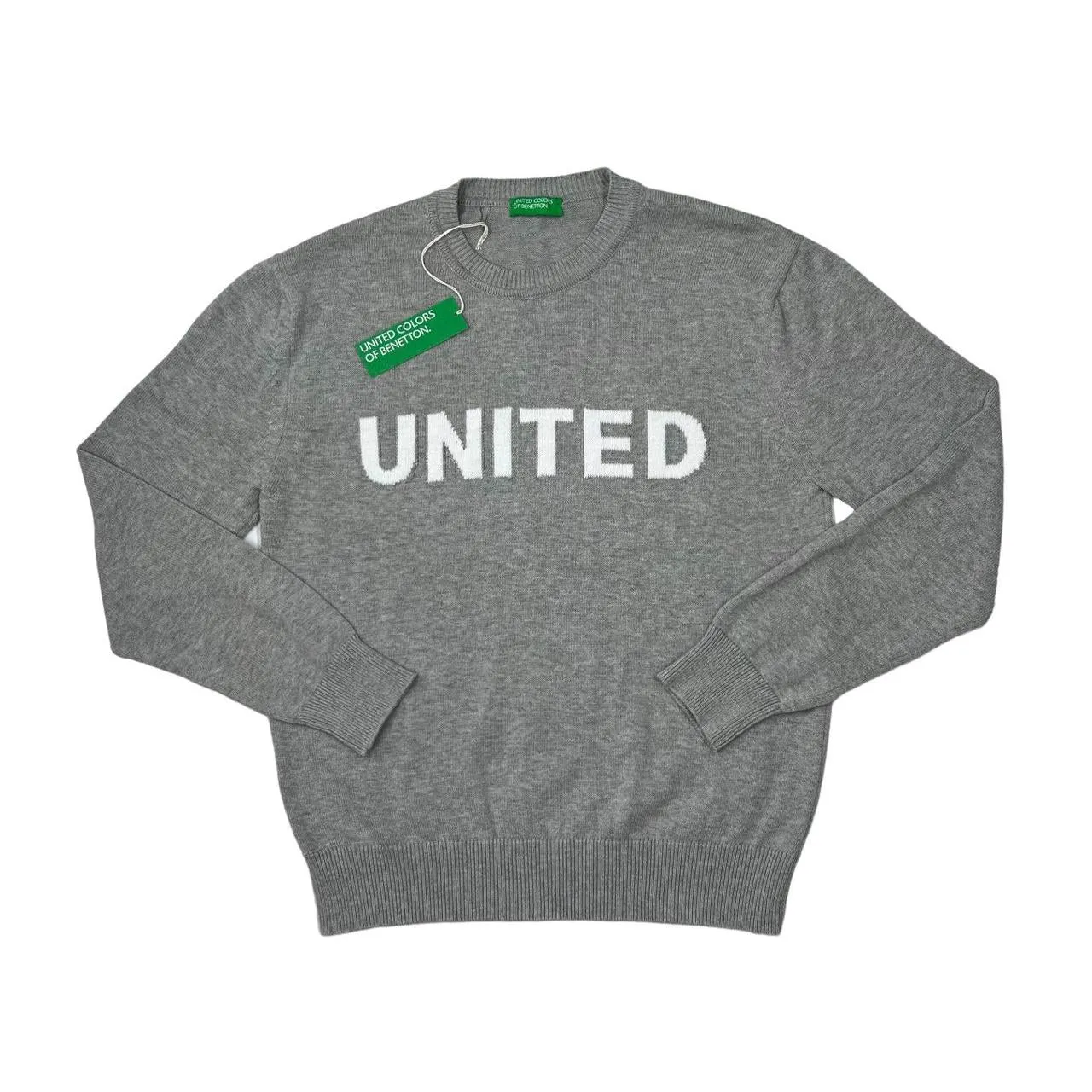 UNITED COLORS OF BENETTON Big Spellout Knit Crewneck Sweater Jumper