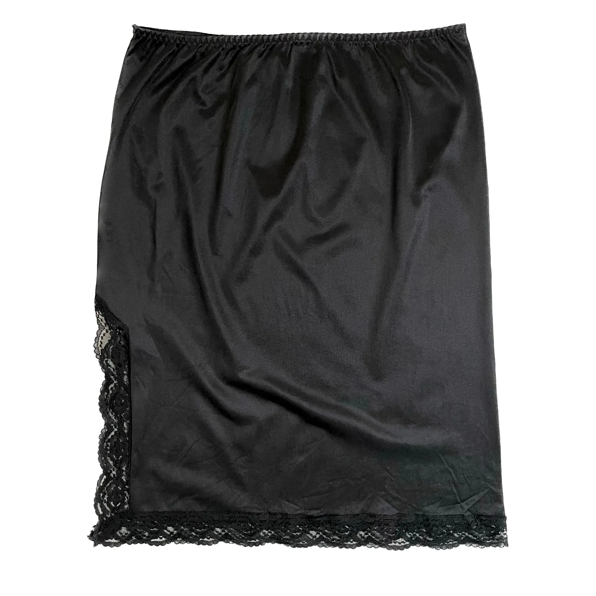 VINTAGE BLACK LACE SLIP SKIRT SIZE LARGE