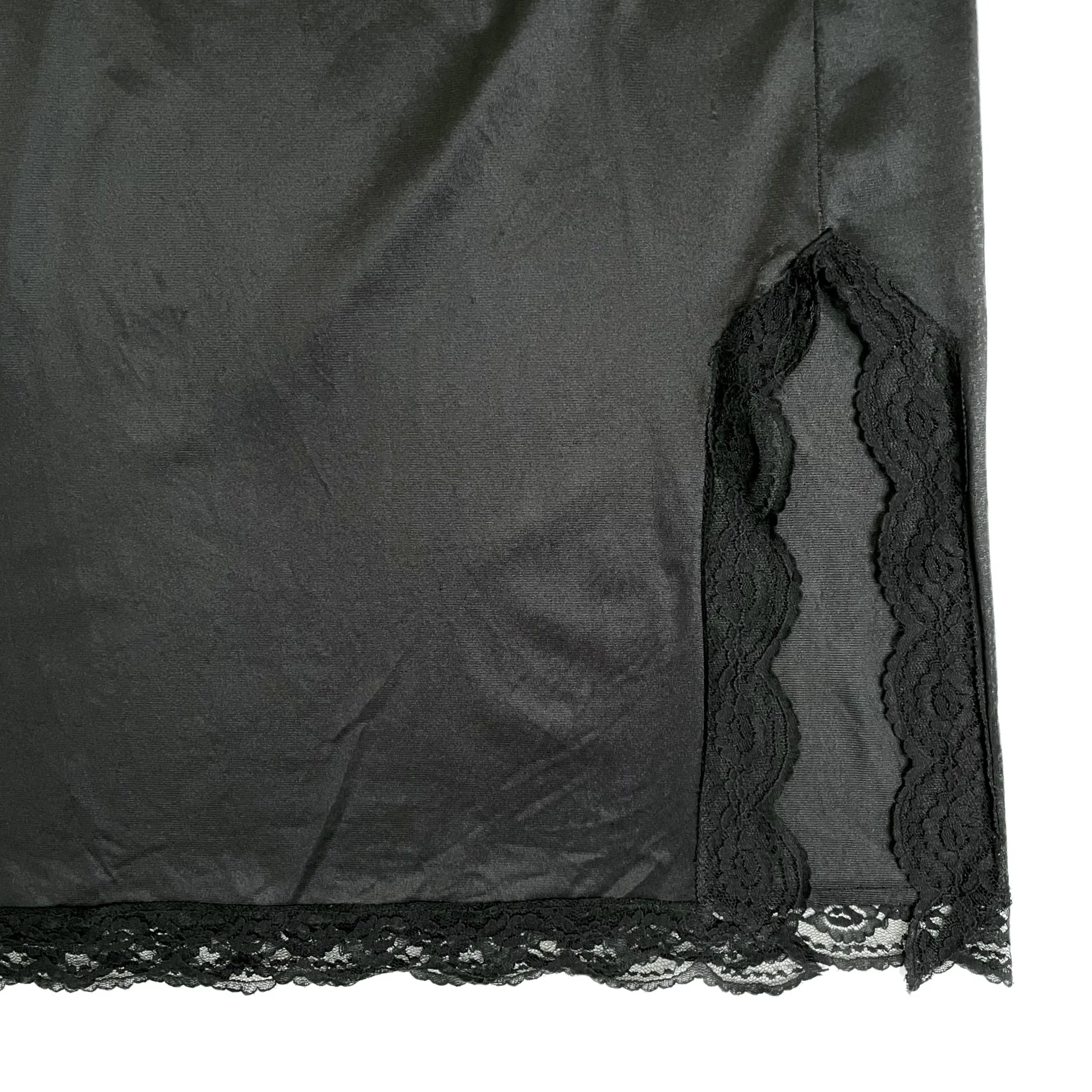 VINTAGE BLACK LACE SLIP SKIRT SIZE LARGE