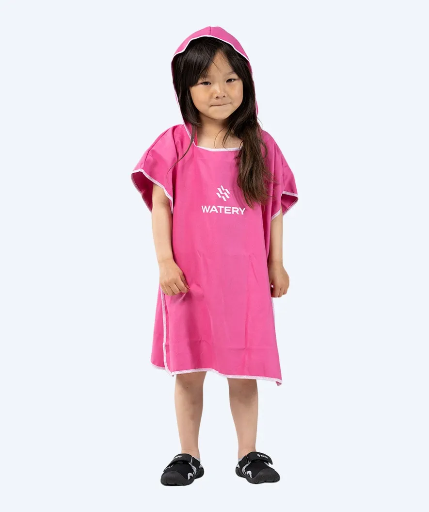 Watery badeponcho til børn - Microfiber - Pink