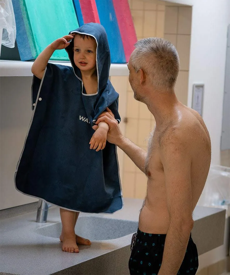 Watery badeponcho til børn - Microfiber - Pink
