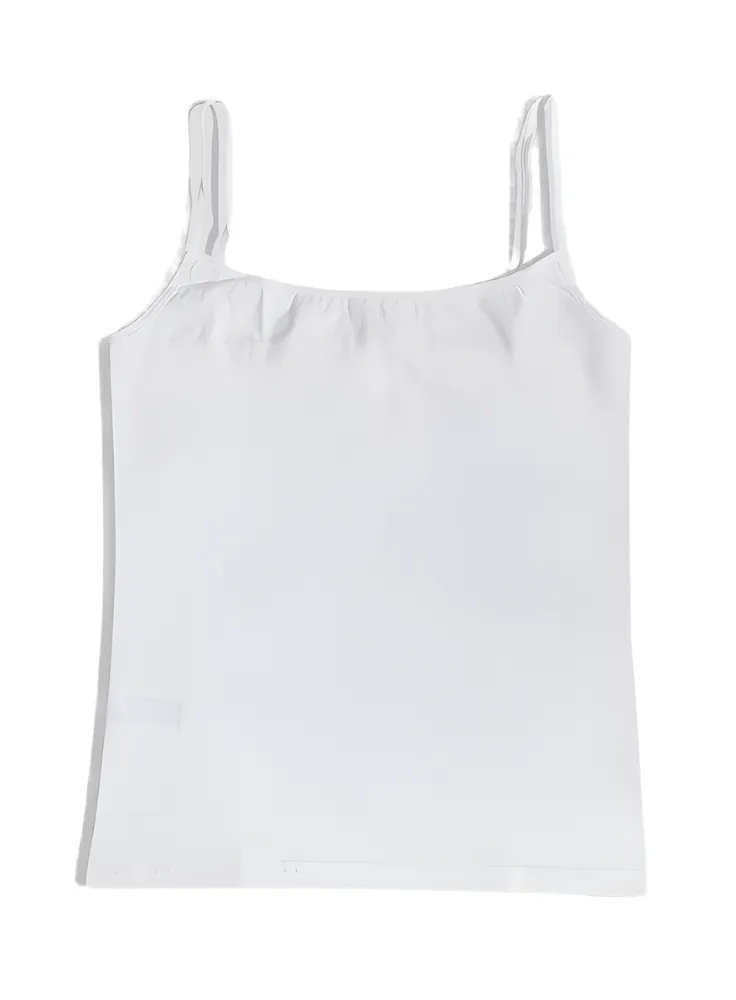 White Square Neck Slim Fit Top