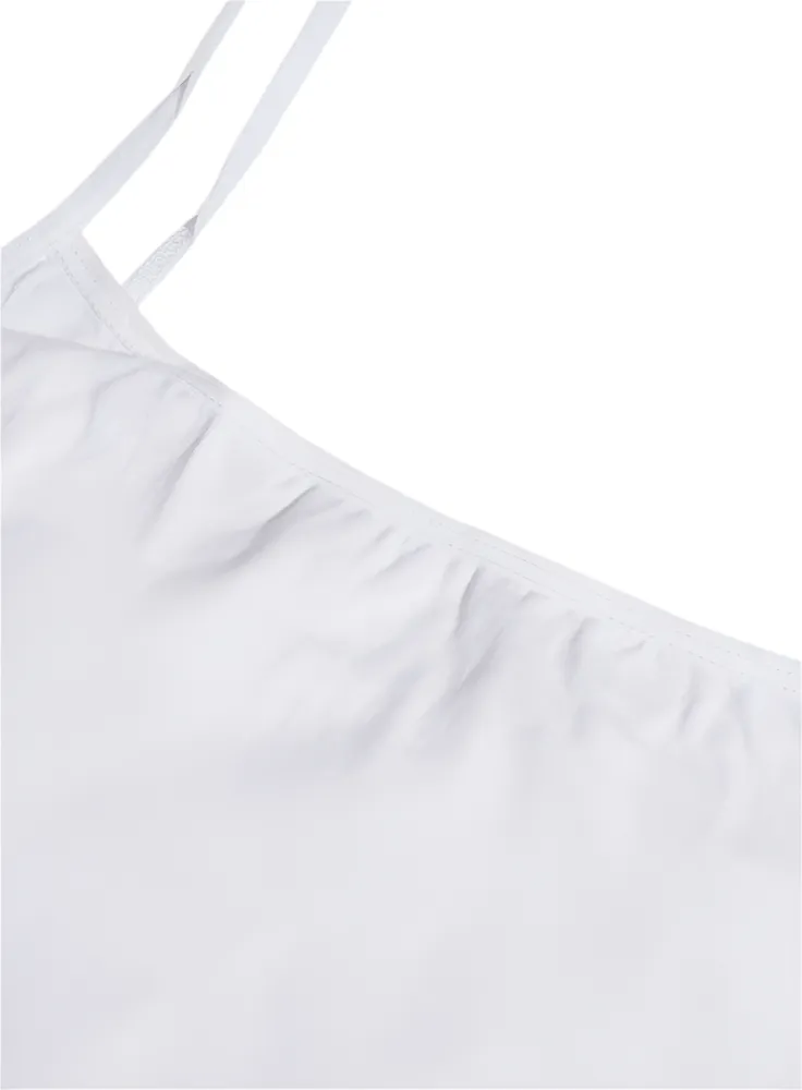 White Square Neck Slim Fit Top
