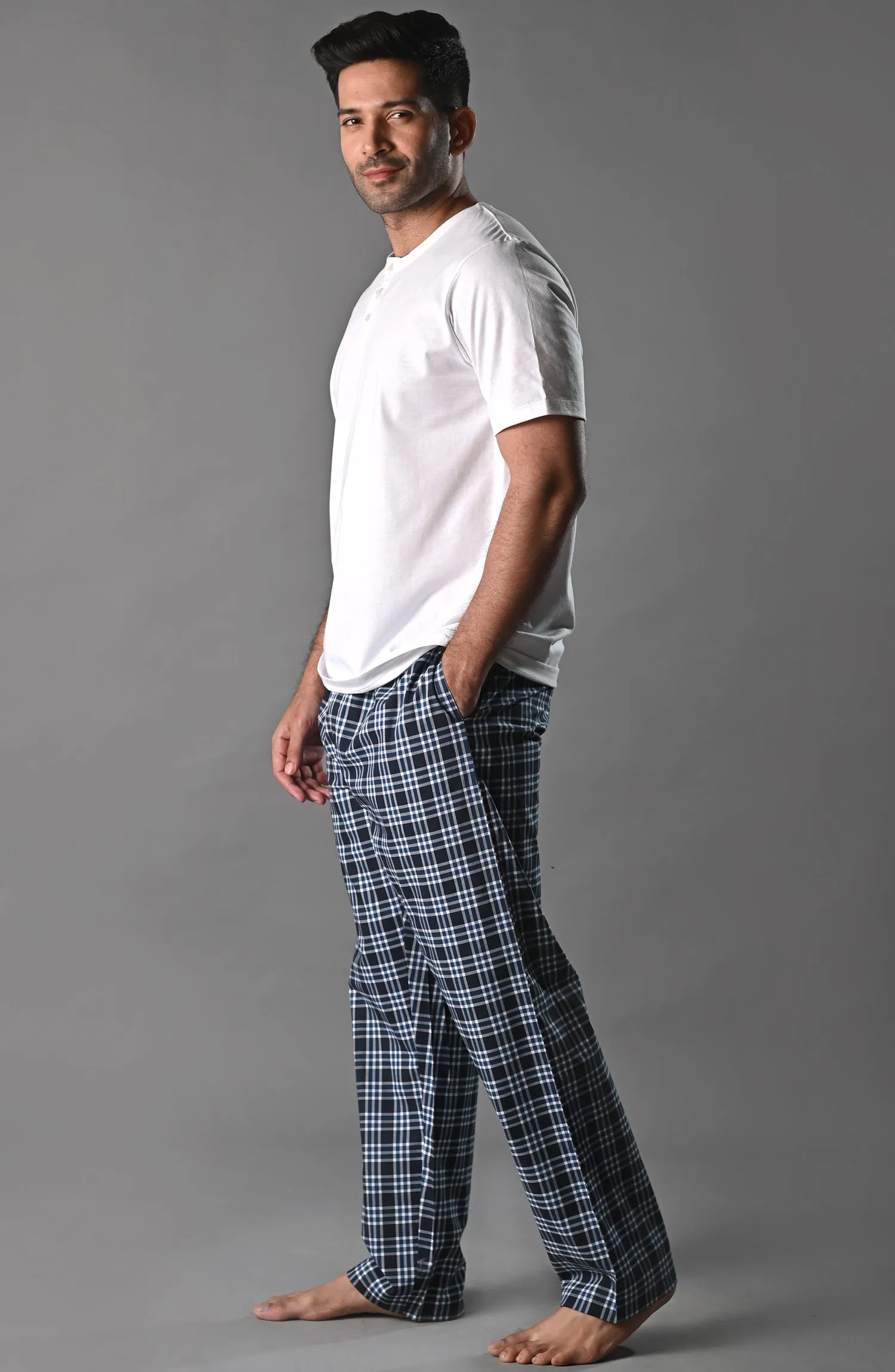 White tee & Tartan Check PJ