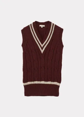 WOMAN CARDIFF KNIT VEST - BROWN
