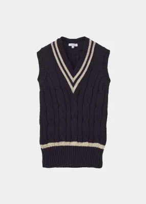 WOMAN CARDIFF KNIT VEST WOMAN - NAVY