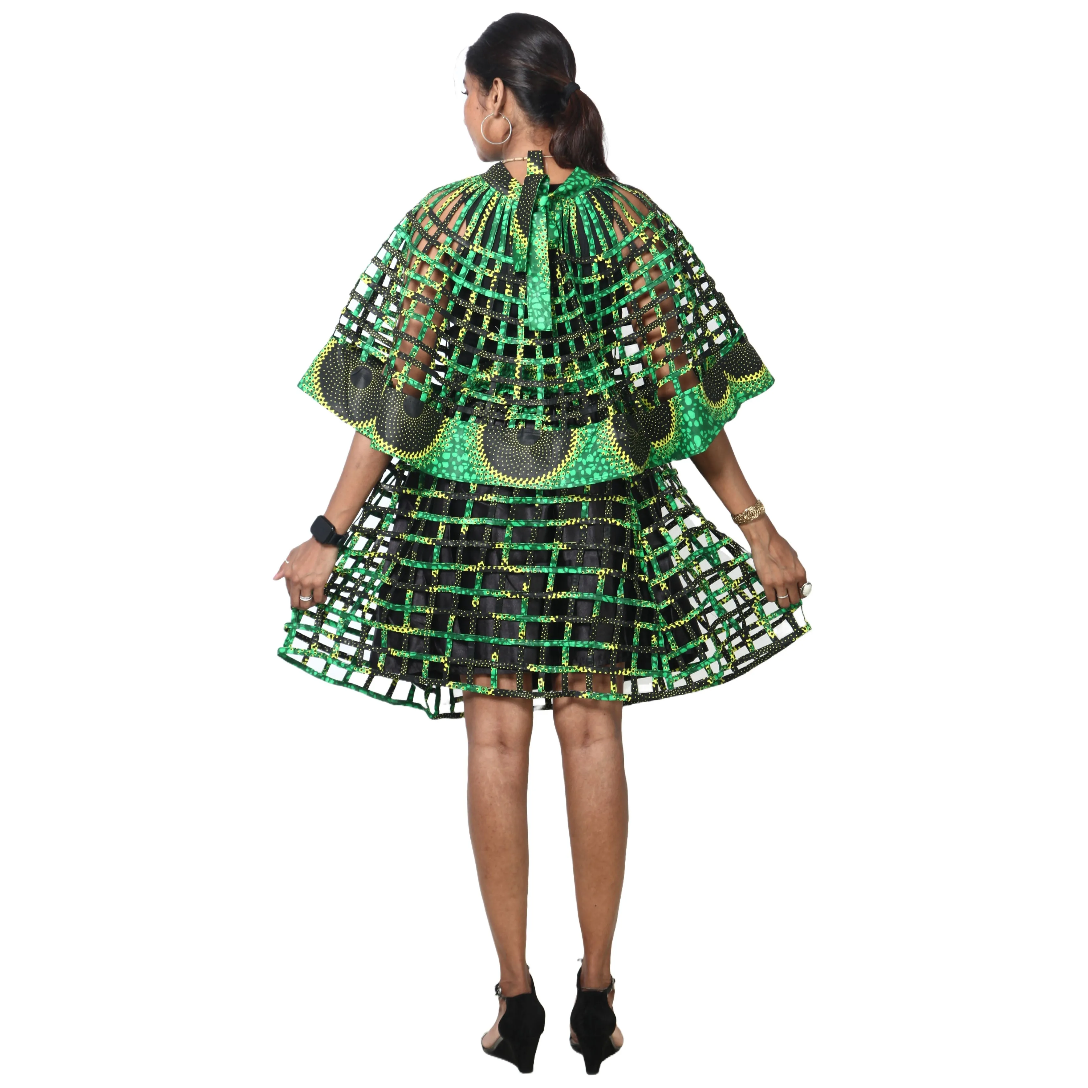 Women's Cage Poncho and Mini Skirt Set -- FI-ST102-104