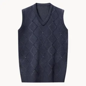 Women's Knitted Vest with Diagonal Pattern
