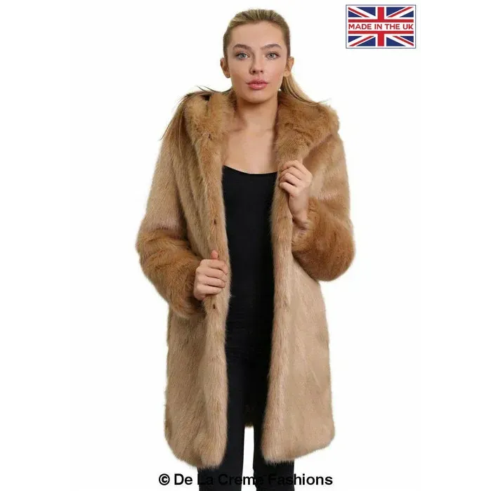 Women’s Luxury Faux Fur Jacket Ladies Hooded Winter Coat