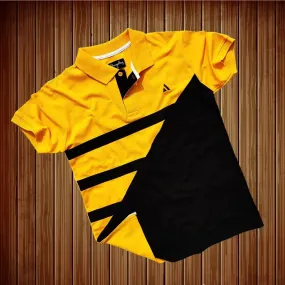 Yellow & Black with 3-Stripe Polo T-Shirt